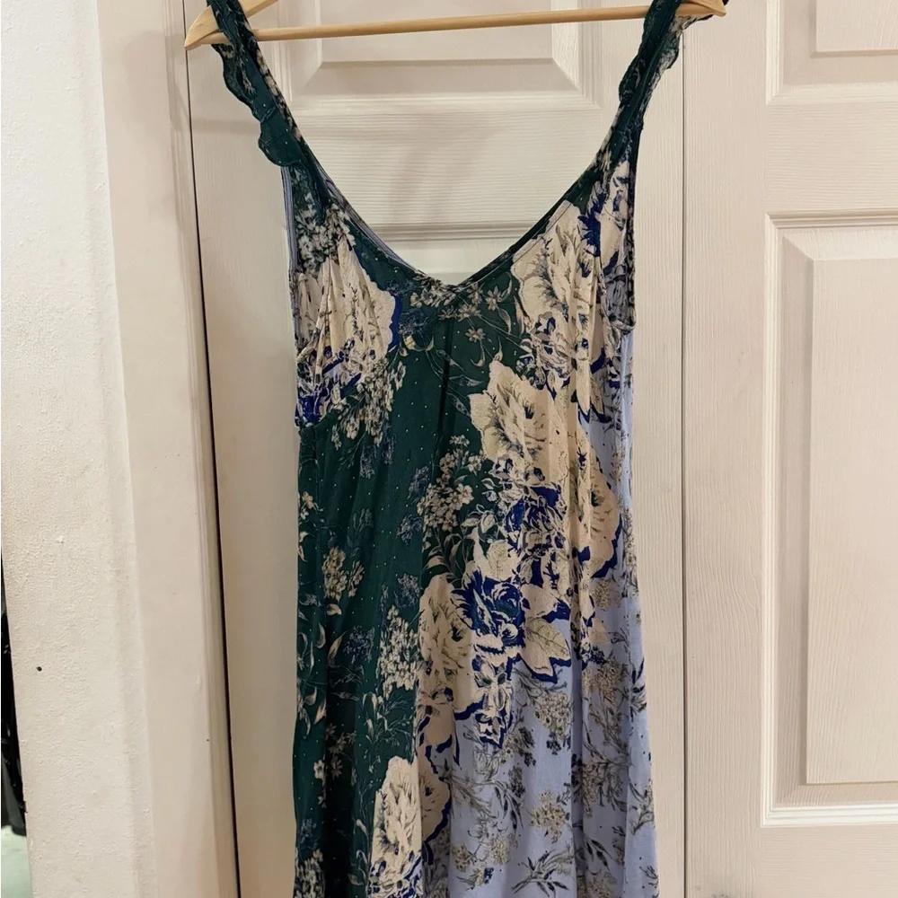 Free People Lauria Blue and White Floral Slip Dress - Picture 4 of 6